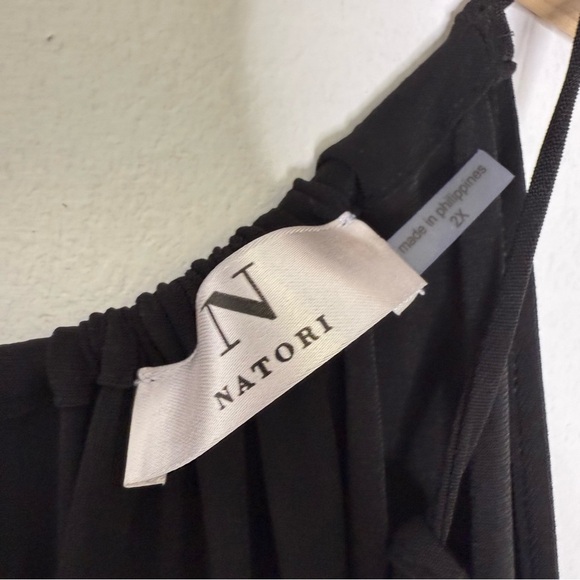 Natori Black Drawstring Waist Sleeveless Wide-Leg Jumpsuit Size 2X NWT - Picture 2 of 7
